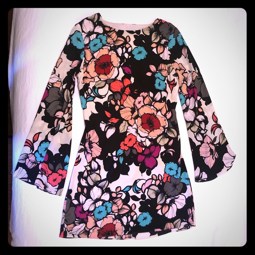 Express | Floral Bell Sleeve Mini Dress